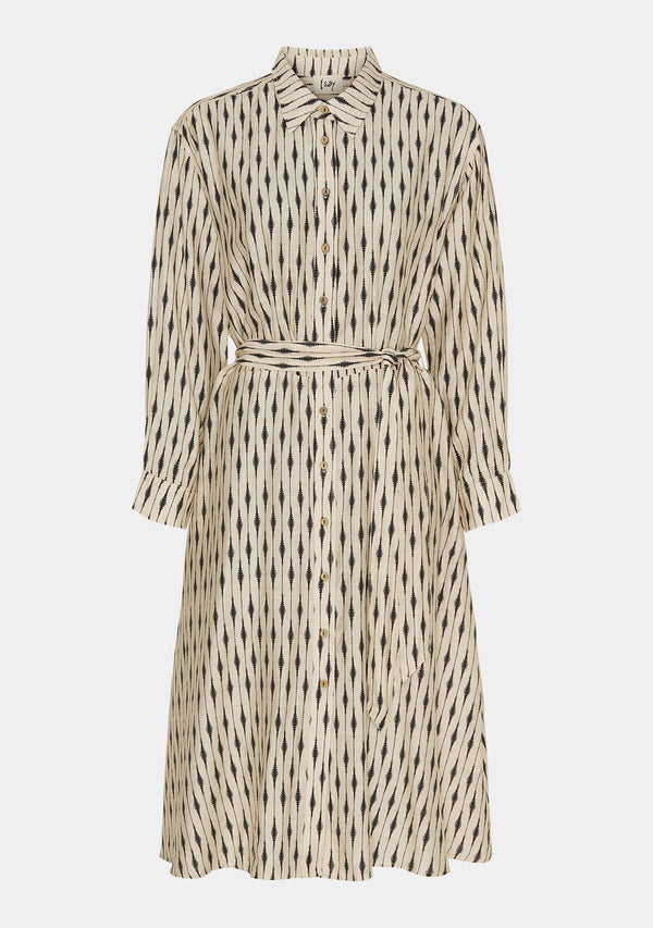 I SAY Ane Shirt Dress Dresses M53 Sand w/Black Drops