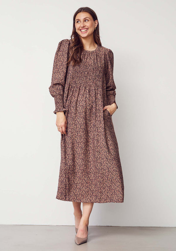 I SAY Ane Smock Dress Dresses M81 Wine Flower Dream