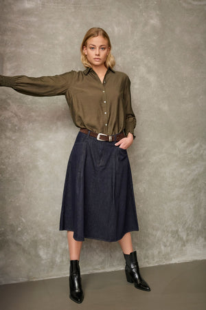 I SAY Ane Smock Shirt Shirts 820 Dark Khaki