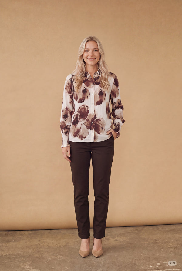 I SAY Ane Smock Shirt Shirts N47 Aubergine Floral