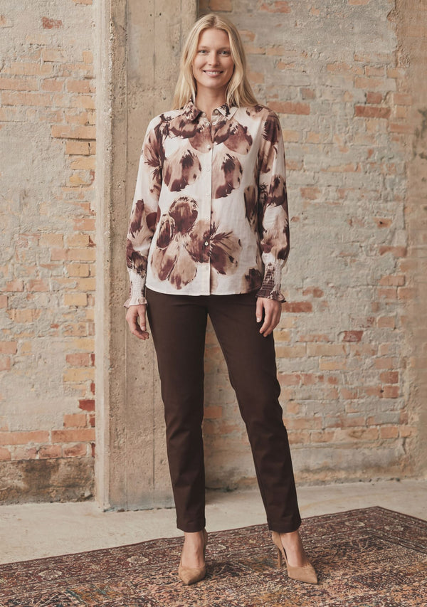I SAY Ane Smock Shirt Shirts N47 Aubergine Floral