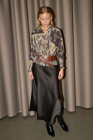 I SAY Ane Smock Shirt Shirts N58 Brown Drawing