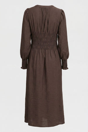 I SAY Ane V-Neck Dress Dresses 356 Dark brown