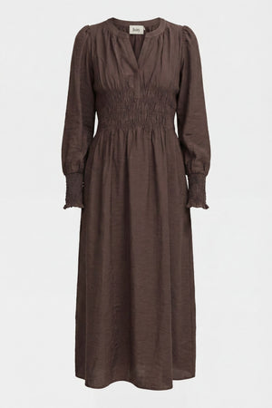 I SAY Ane V-Neck Dress Dresses 356 Dark brown