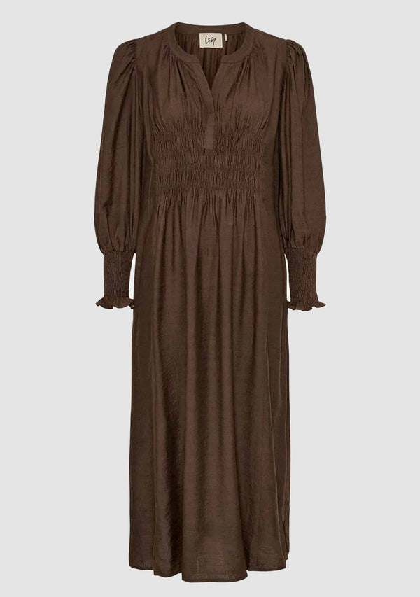 I SAY Ane V-Neck Dress Dresses 820 Dark Khaki