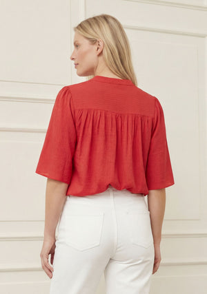 I SAY Ane s/s Blouse Blouses 432 Fresh Red