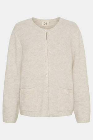 I SAY Anna Classic Cardigan Knitwear 101 Broken White