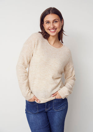 I SAY Anna Classic Pullover Knitwear 111 Sand Melange