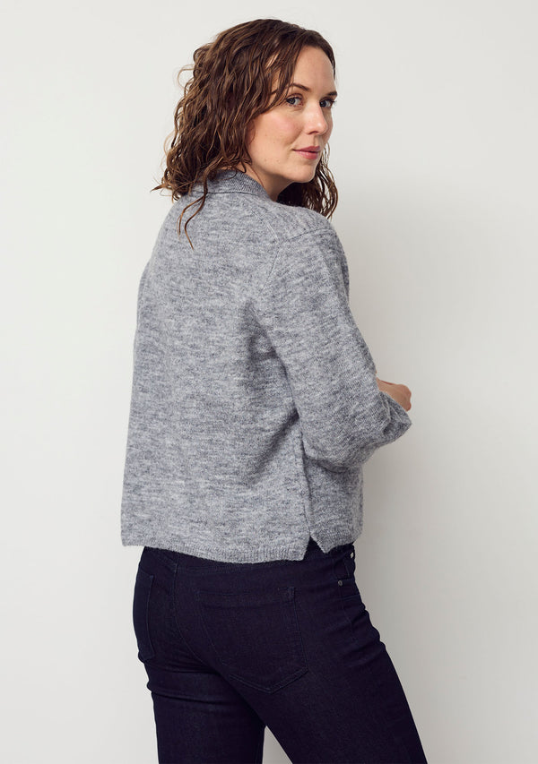 I SAY Anna Colar Cardigan Knitwear 947 Grey Melange