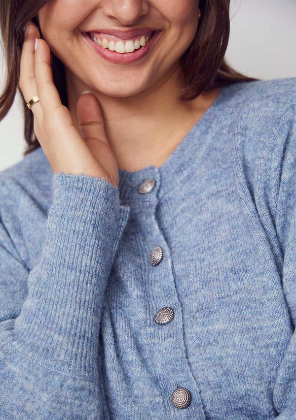 I SAY Anna Deco Cardigan Knitwear 678 Ice Blue