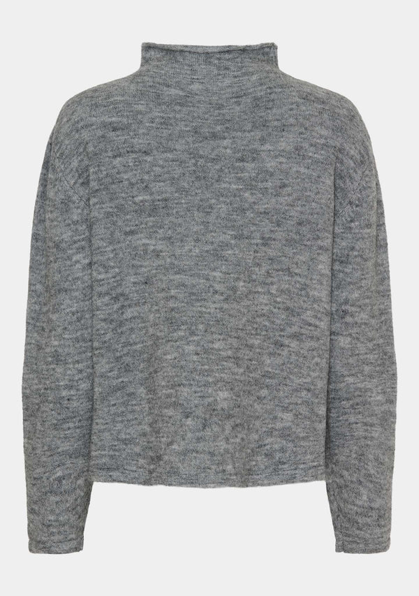 I SAY Anna Highneck Pullover Knitwear 947 Grey Melange