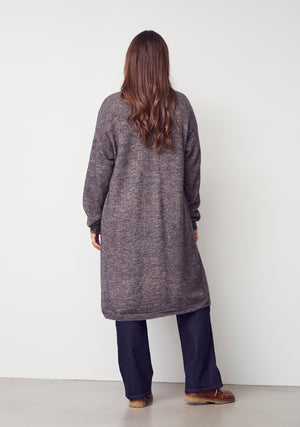 I SAY Anna Long Cardigan Knitwear 972 Mole Melange