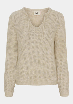 I SAY Anna String Pullover Knitwear 111 Sand Melange