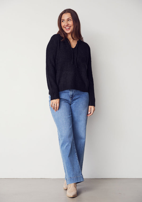 I SAY Anna String Pullover Knitwear 900 Black