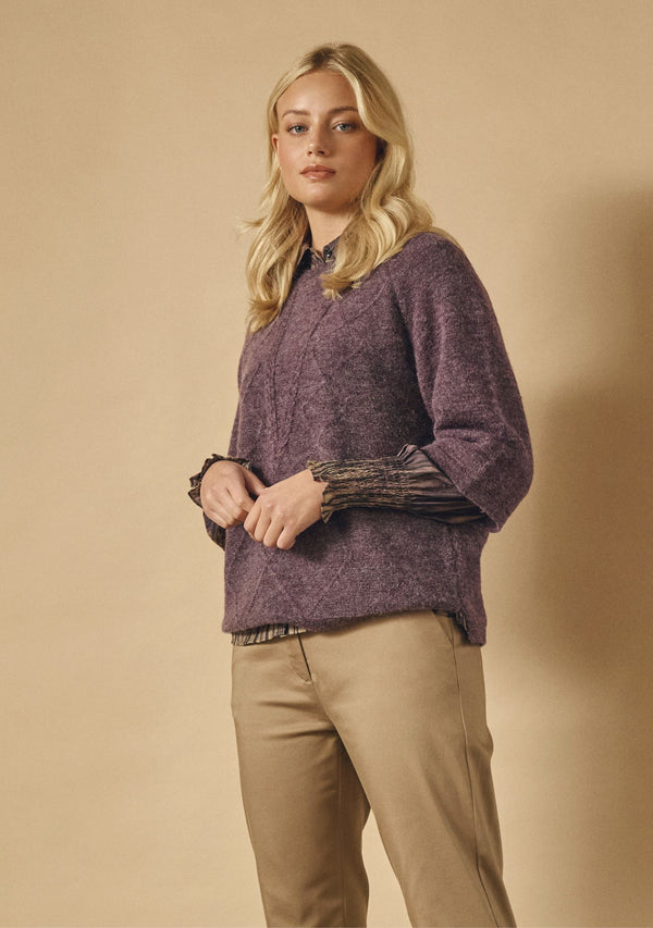 I SAY Anna s/s Pullover Knitwear 419 Aubergine
