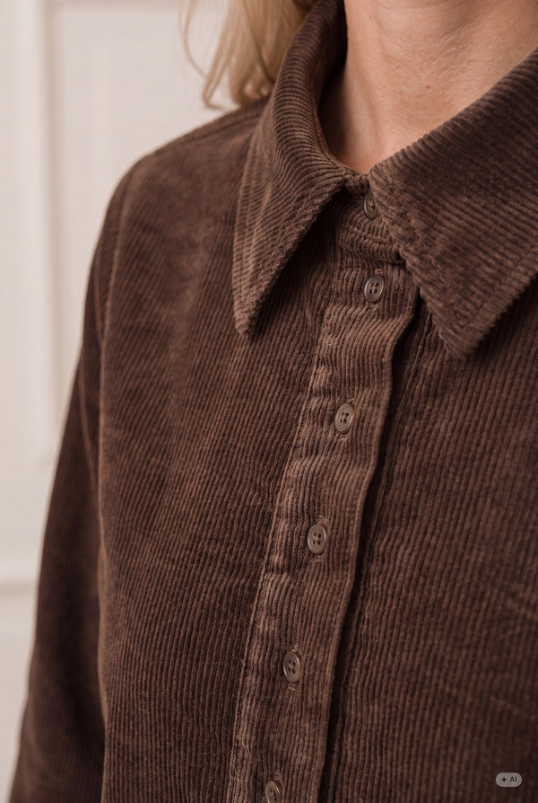 I SAY Barbel Corduroy Dress Dresses N19 Washed Taupe