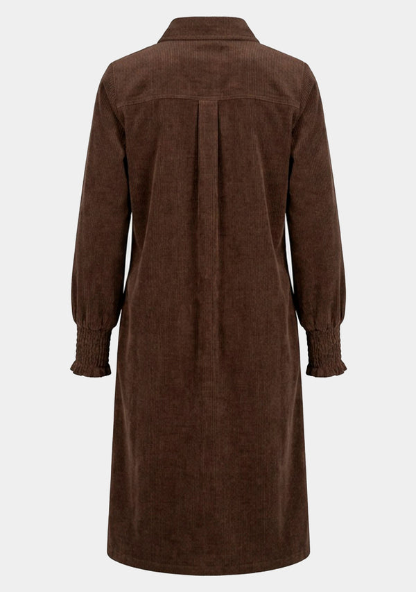 I SAY Barbel Corduroy Dress Dresses N19 Washed Taupe