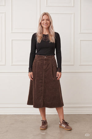 I SAY Barbel Corduroy Skirt Skirts N19 Washed Taupe