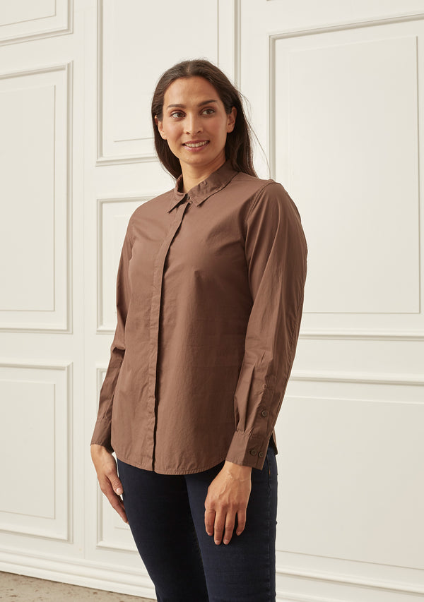 I SAY Bellis Classic Shirt Shirts 356 Dark brown