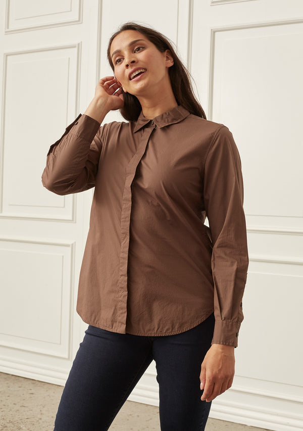 I SAY Bellis Classic Shirt Shirts 356 Dark brown