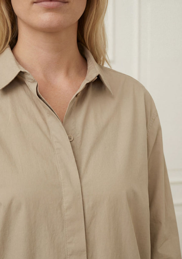 I SAY Bellis Long Shirt Shirts 117 Dark Sand