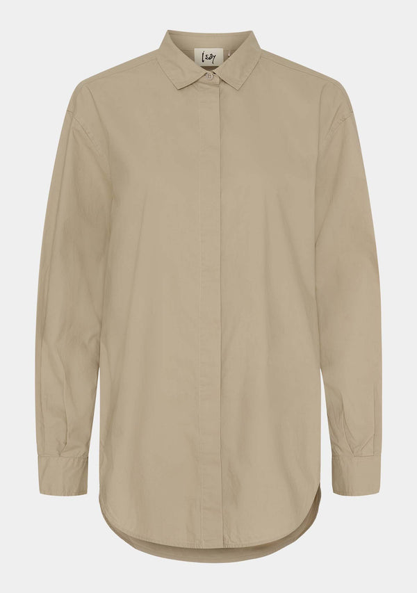 I SAY Bellis Long Shirt Shirts 117 Dark Sand