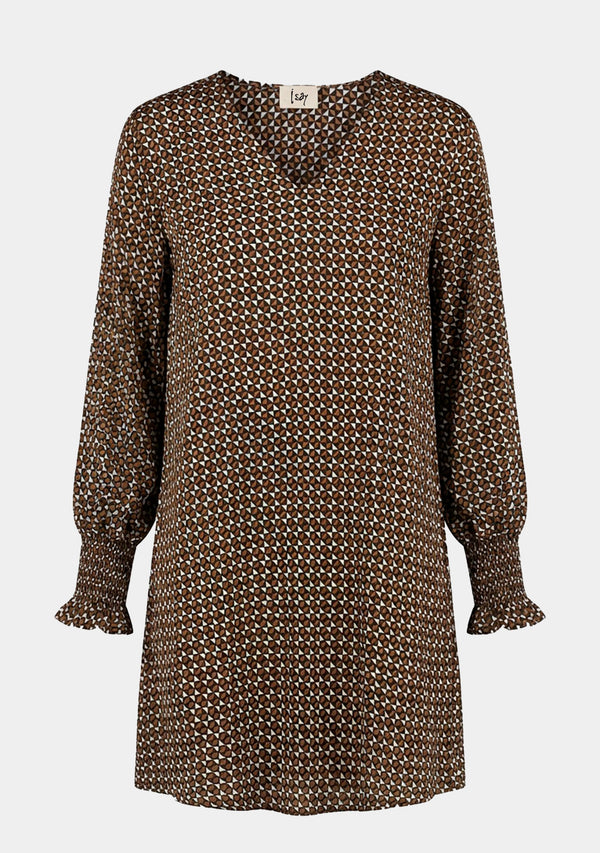 I SAY Bitten Pleat Dress Dresses A93 Geometric