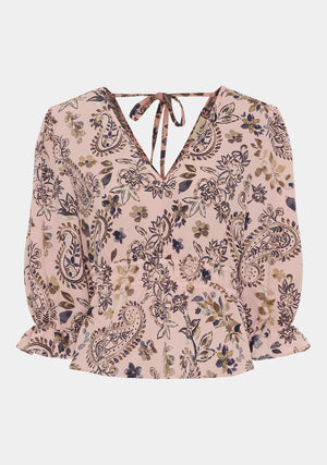 I SAY Bitten Waistband Blouse Blouses M94 Rose Floral