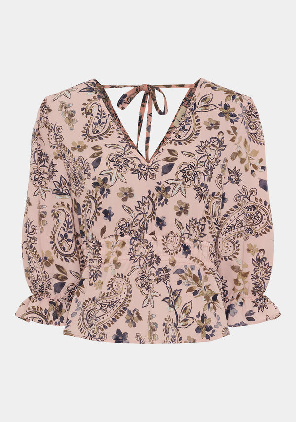 I SAY Bitten Waistband Blouse Blouses M94 Rose Floral