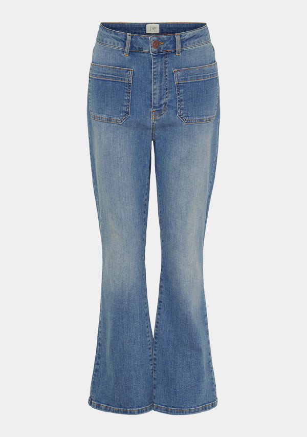 I SAY Bologna Kickflare Jeans Pants 606 Mid Denim