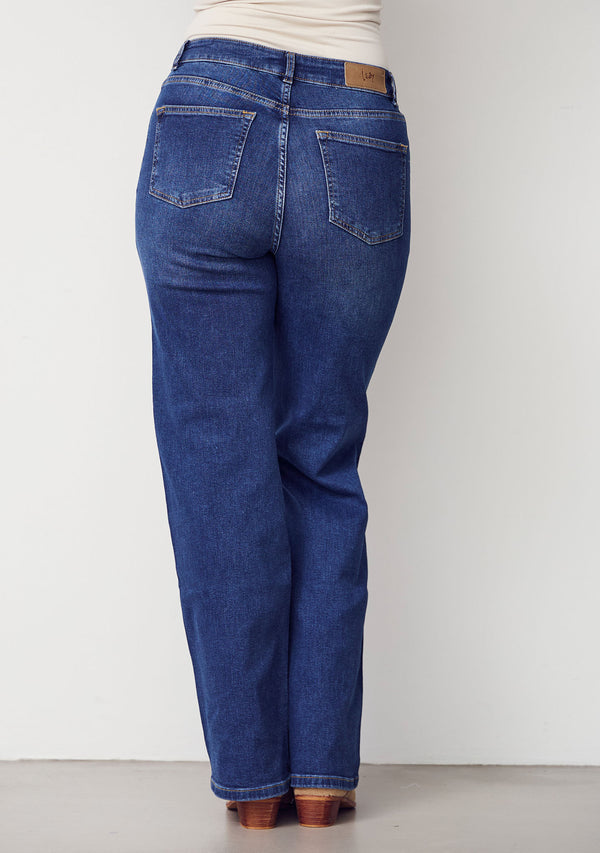 I SAY Bologna Wide Jeans Pants 662 Dark denim