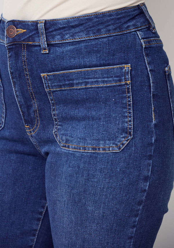 I SAY Bologna Wide Jeans Pants 662 Dark denim