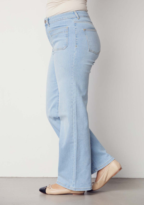 I SAY Bologna Wide Jeans Pants 674 Light Denim