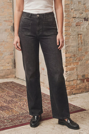 I SAY Bologna Wide Jeans Pants 923 Washed Grey