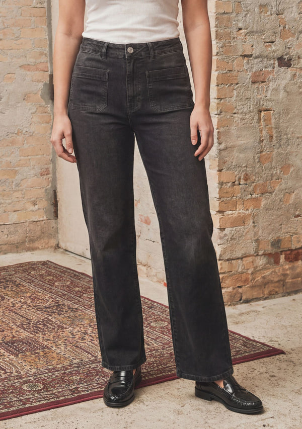 I SAY Bologna Wide Jeans Pants 923 Washed Grey