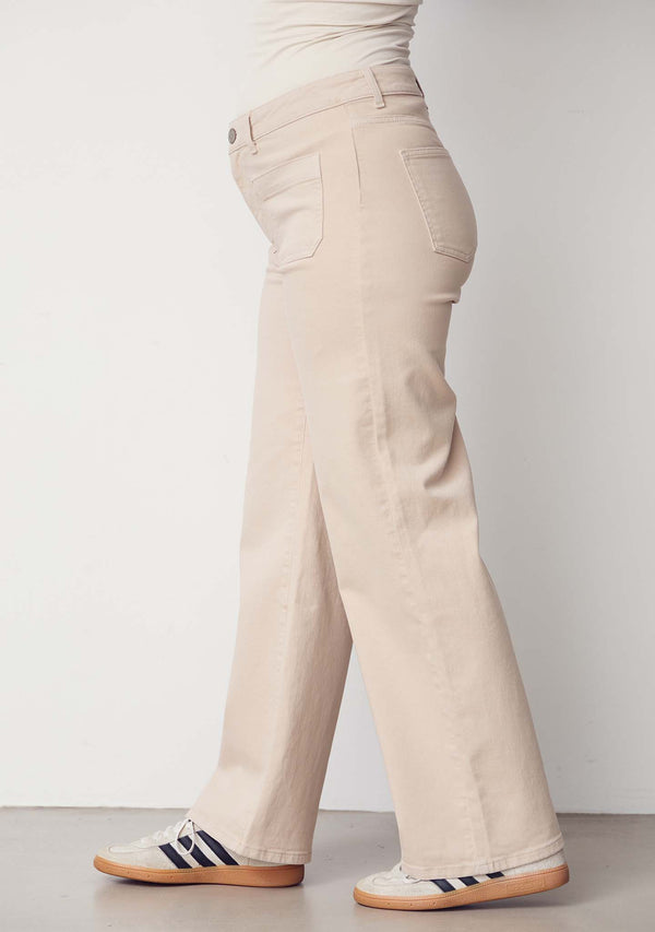 I SAY Bologna wide Twill Pant Pants 117 Dark Sand