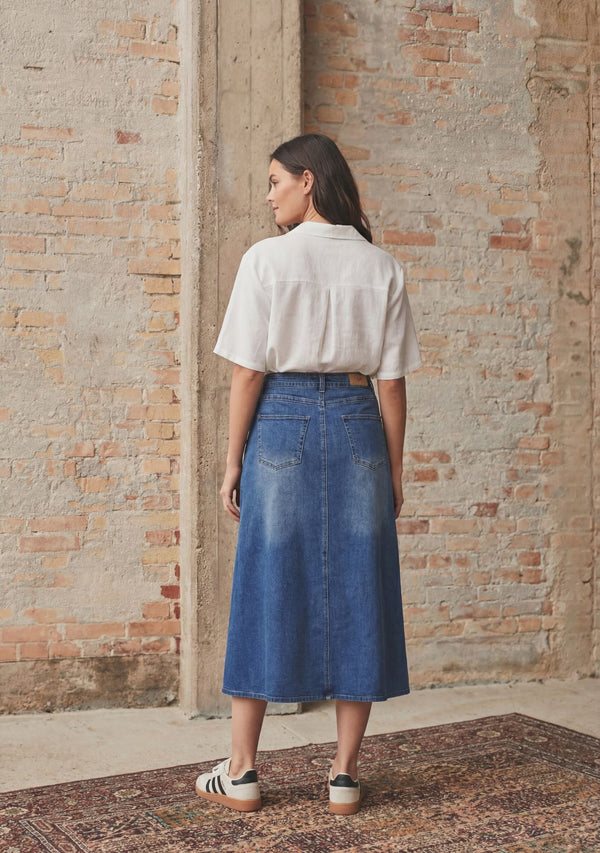 I SAY Carpi Denim Skirt Skirts 633 Basic Denim Wash