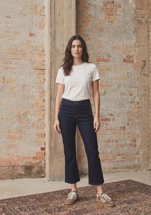 I SAY Como Button Jeans Pants K97 Unwashed Denim