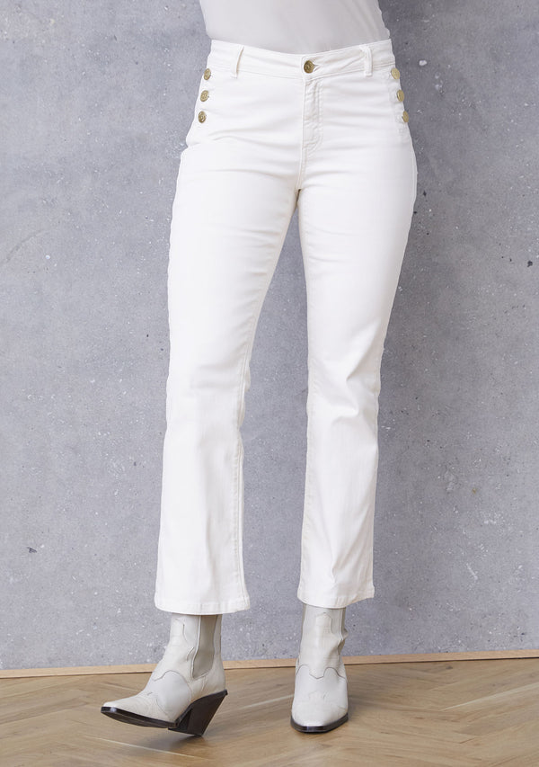 I SAY Como Button Pant Pants 100 White