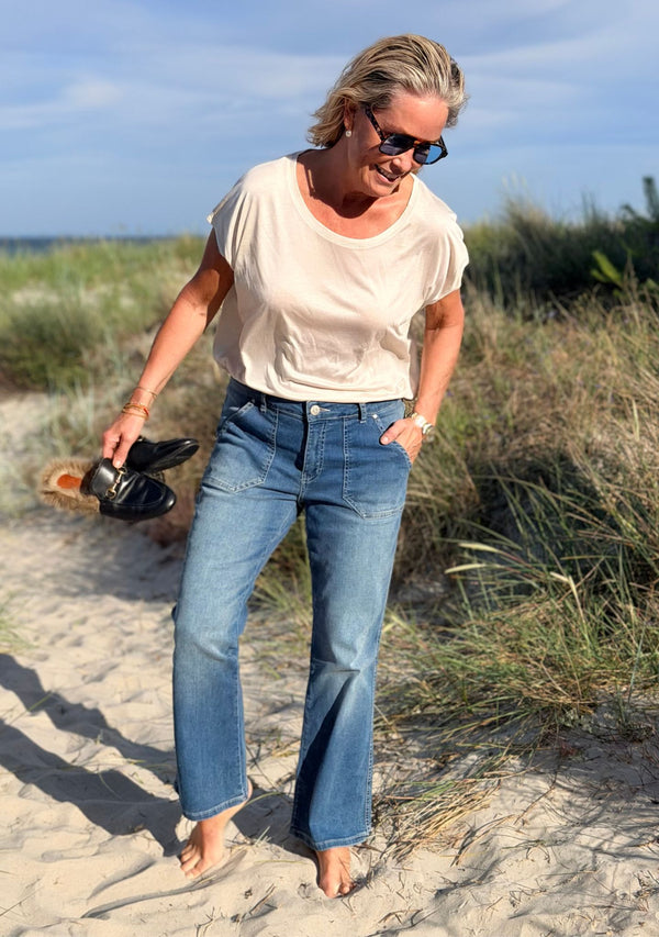 I SAY Como Flare Jeans Pants 609 Como Basic Wash