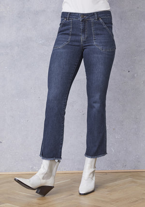 I SAY Como Flare Jeans Pants 662 Dark denim