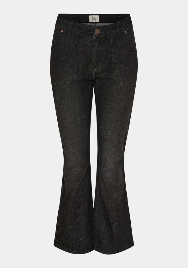 I SAY Como Flare Jeans Pants 923 Washed Grey