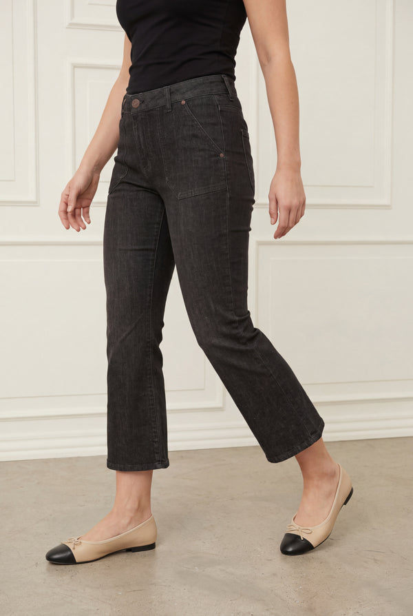 I SAY Como Flare Jeans Pants 923 Washed Grey