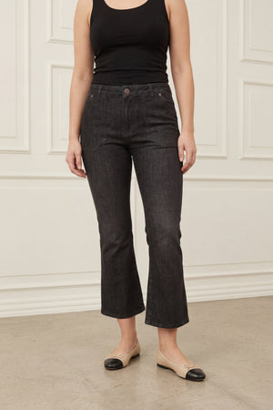 I SAY Como Flare Jeans Pants 923 Washed Grey