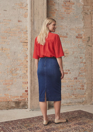 I SAY Como Highwaist Skirt Skirts 662 Dark denim