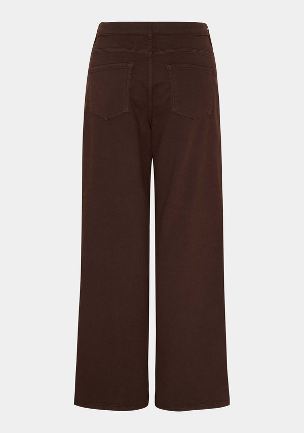 I SAY Como Slit Twill Pant Pants 356 Dark brown