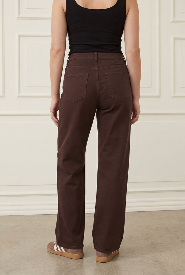 I SAY Como Slit Twill Pant Pants 356 Dark brown