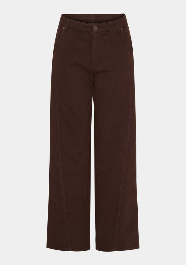 I SAY Como Slit Twill Pant Pants 356 Dark brown