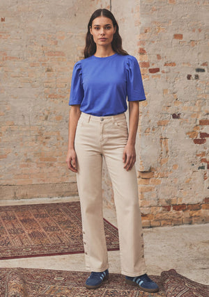 I SAY Como Twill Button Pant Pants 346 Desert
