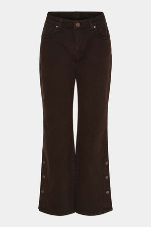 I SAY Como Twill Button Pant Pants 356 Dark brown